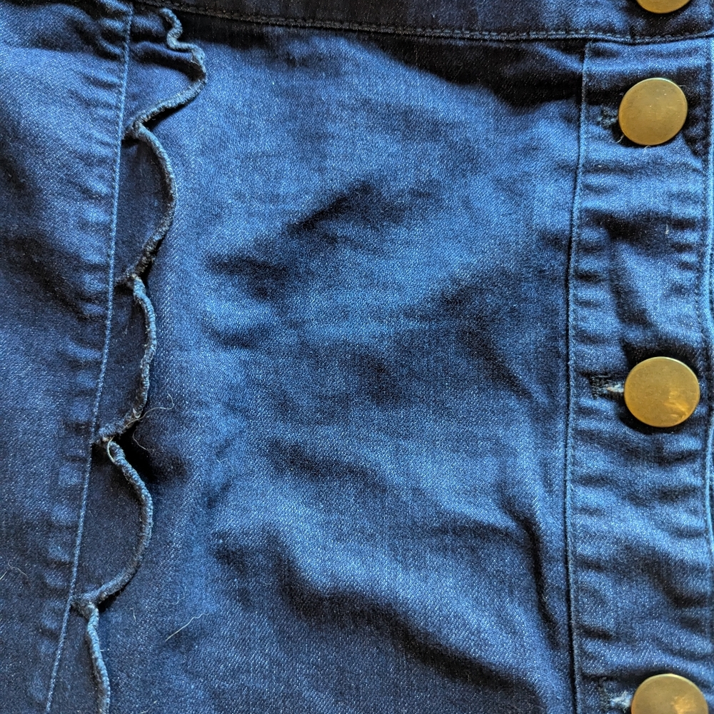 Eloquii Scallop Trim Denim Mini Skirt 20 2X Plus - Picture 5 of 6
